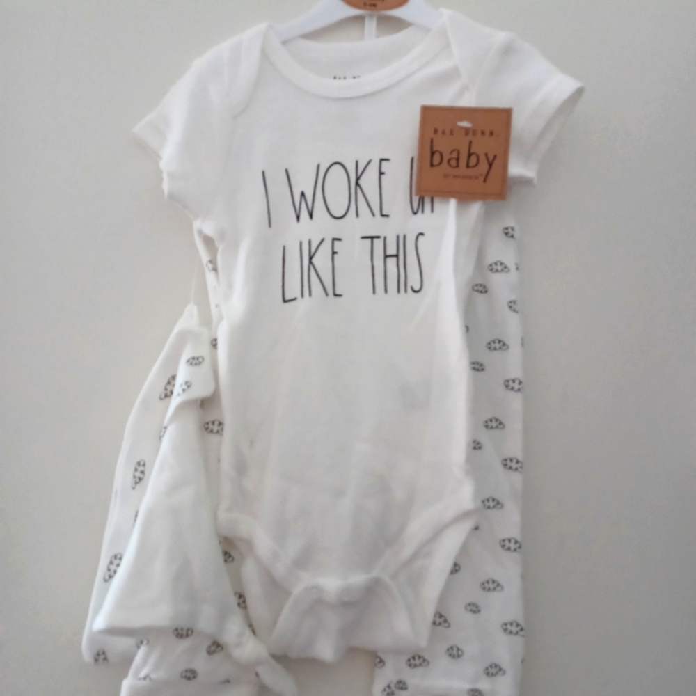Rae Dunn Onesies with Cap and Romper